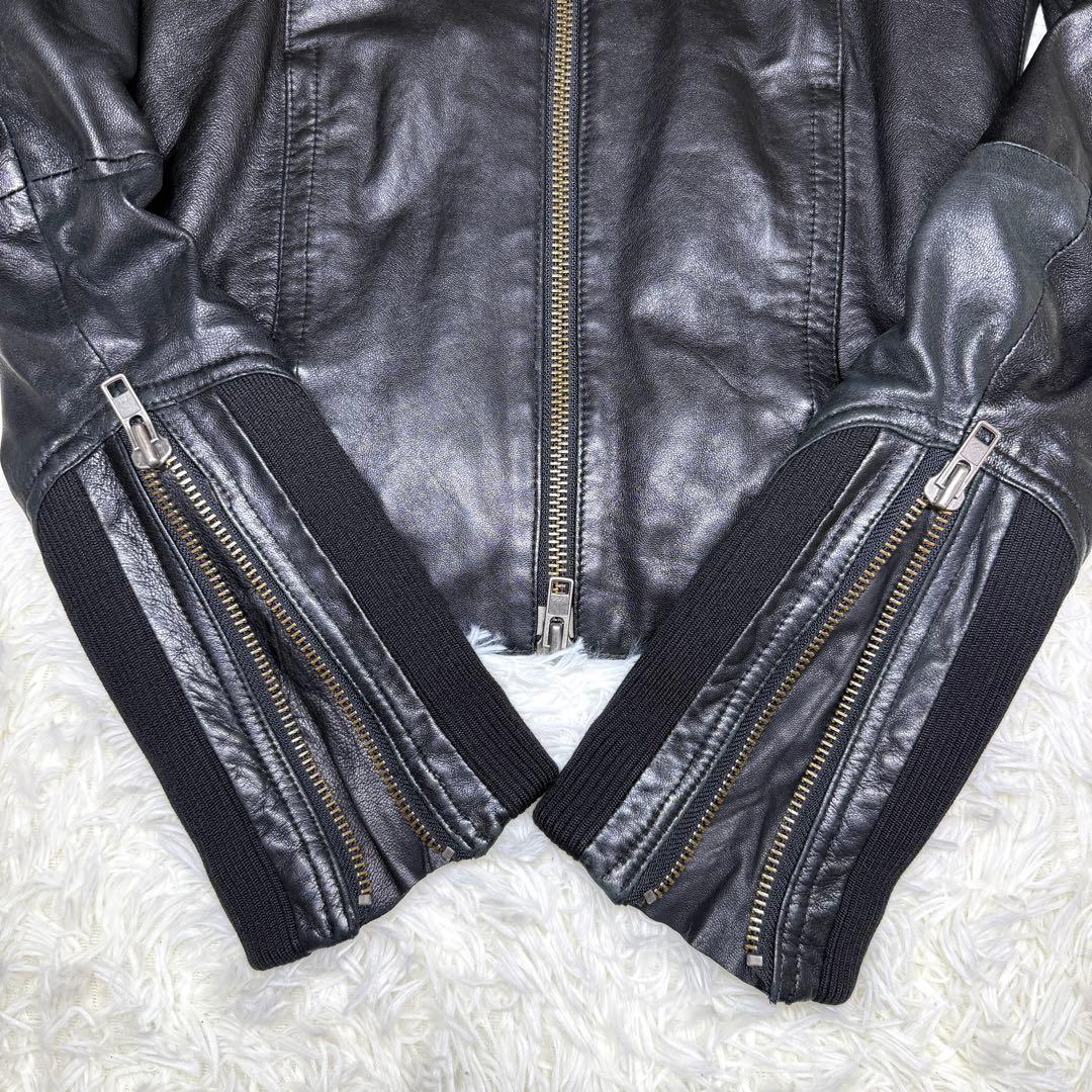 希少 MOUSSY マウジー レザージャケット フード y2k