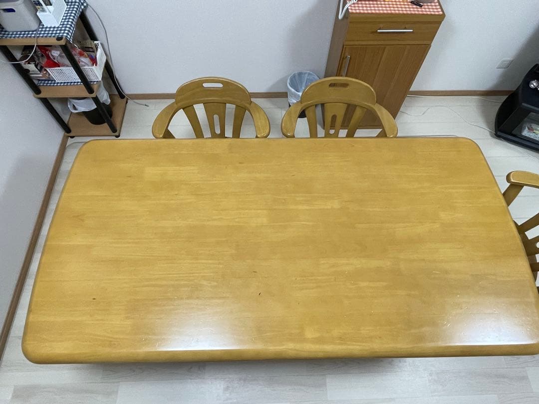 ★ダイニングテーブルと回転チェア5脚セット W1800×D900×H700