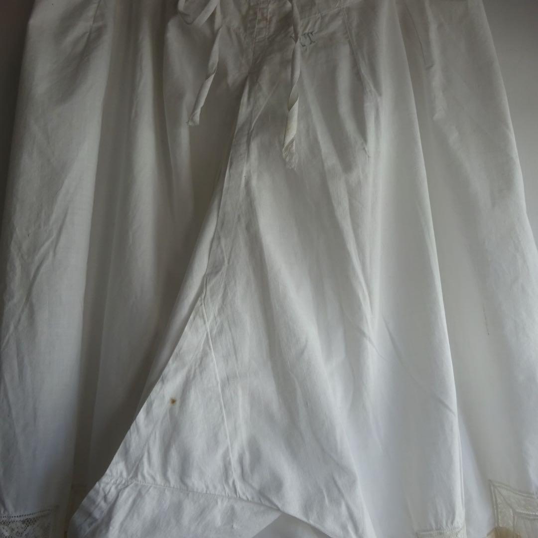 フランス アンティーク ドロワーズ ペチコート リボン レース