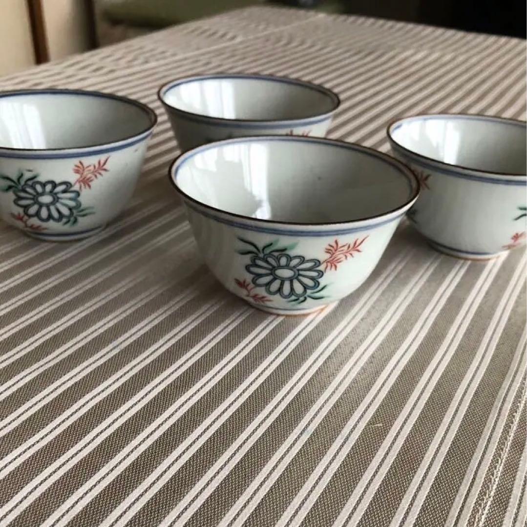 中國古美術 茶盃 大明成化年製 茶碗 煎茶道具　4客セット