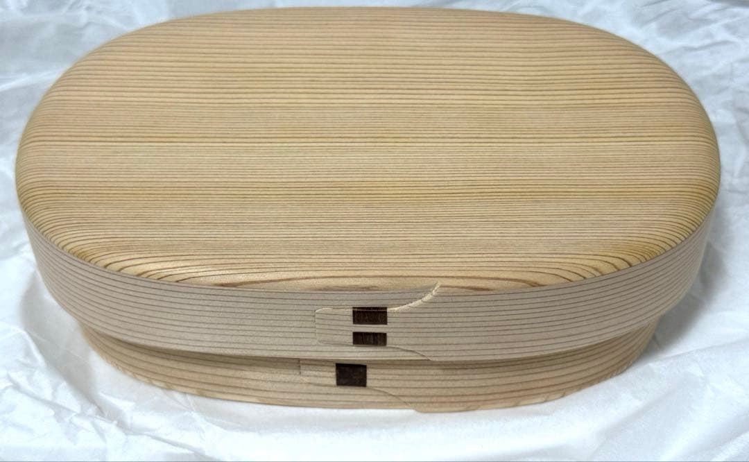 【新品未使用】柴田慶信商店　曲げわっぱ　白木 小判弁当箱（中）