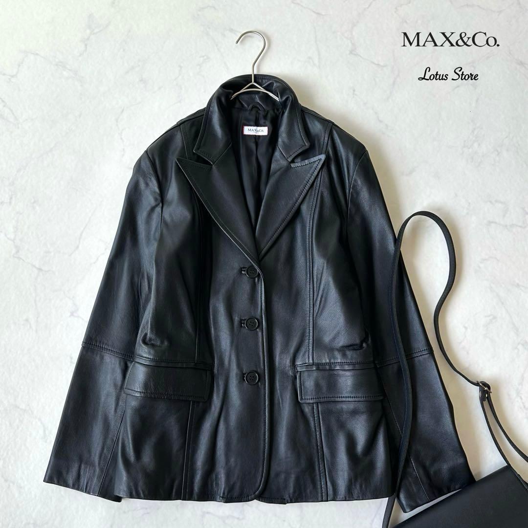 マックスマーラ MAX&Coレザージャケット 羊 ラムレザー 40 ブレザー風