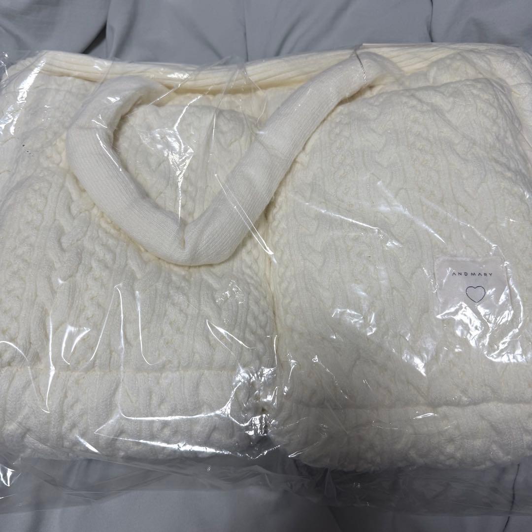 バッグ andmary Mary quilting knit bag ivory