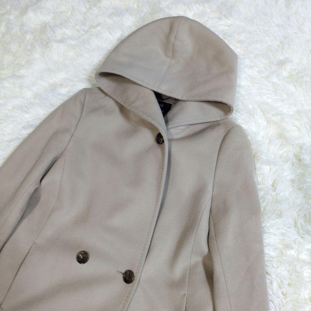 23区　ウールアンゴラビーバー　フーデットコート　羊毛　フード　ロングコート