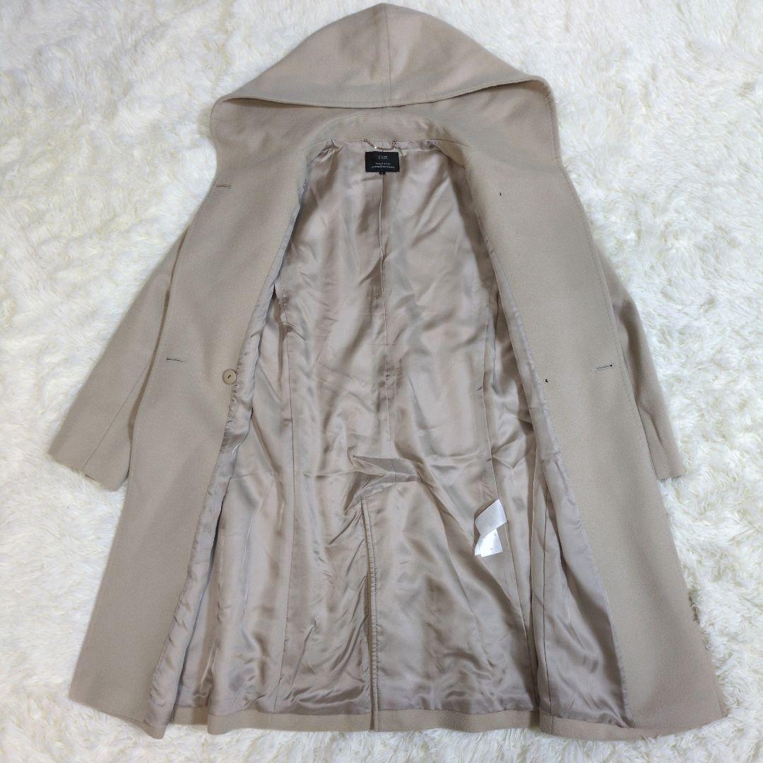 23区　ウールアンゴラビーバー　フーデットコート　羊毛　フード　ロングコート