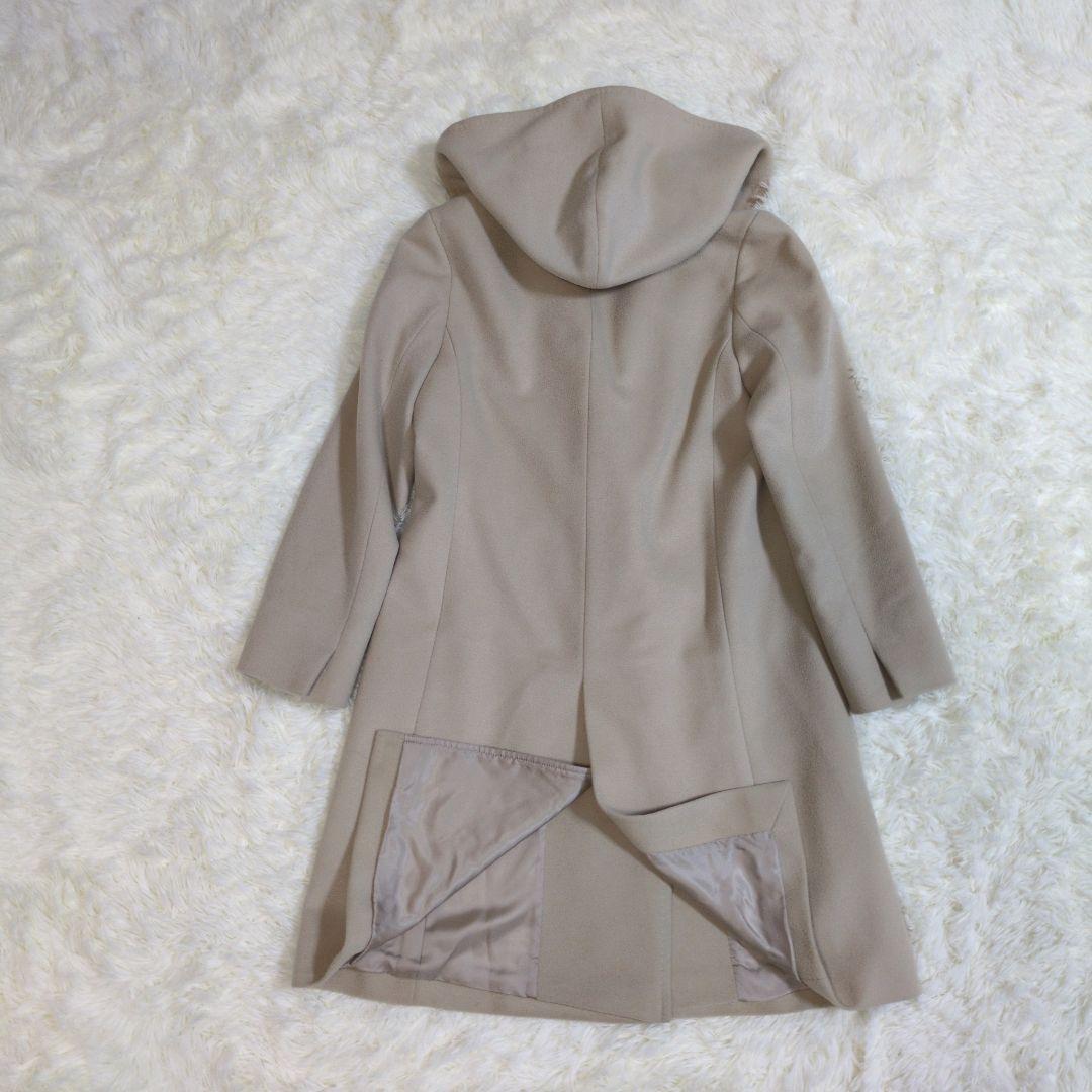 23区　ウールアンゴラビーバー　フーデットコート　羊毛　フード　ロングコート