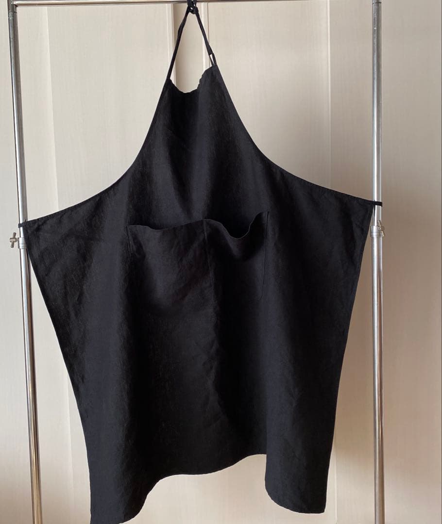 UTO フランスエプロン　リネン　ブラック