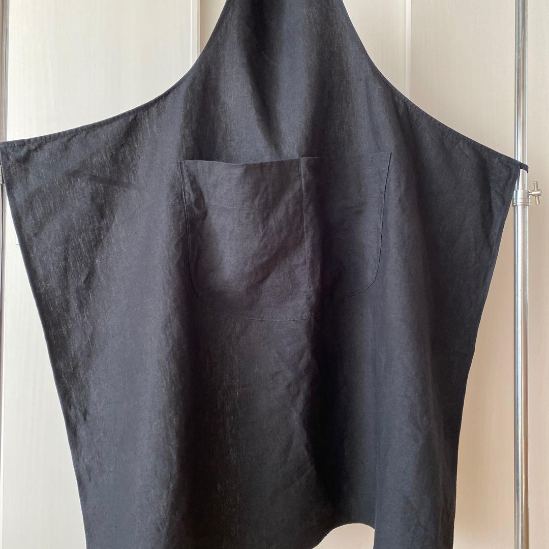 UTO フランスエプロン　リネン　ブラック