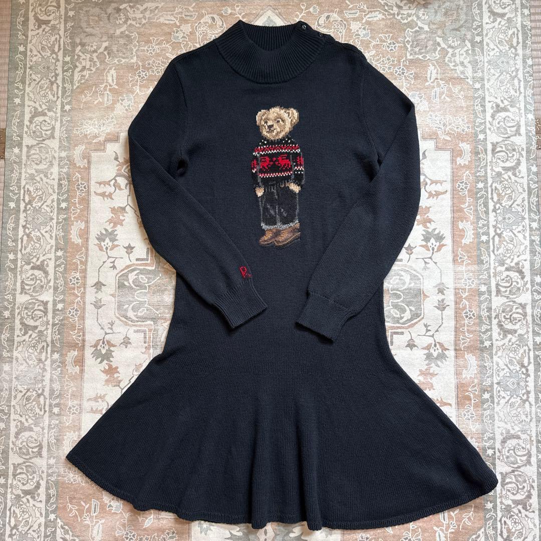 Polo Ralph Lauren ガール　ベア刺繍フレアドレス XL 160
