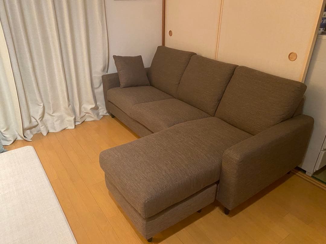 ※最終値下げ【直接引き取りの方のみ10/9まで】 ダークブラウンのL字型ソファ