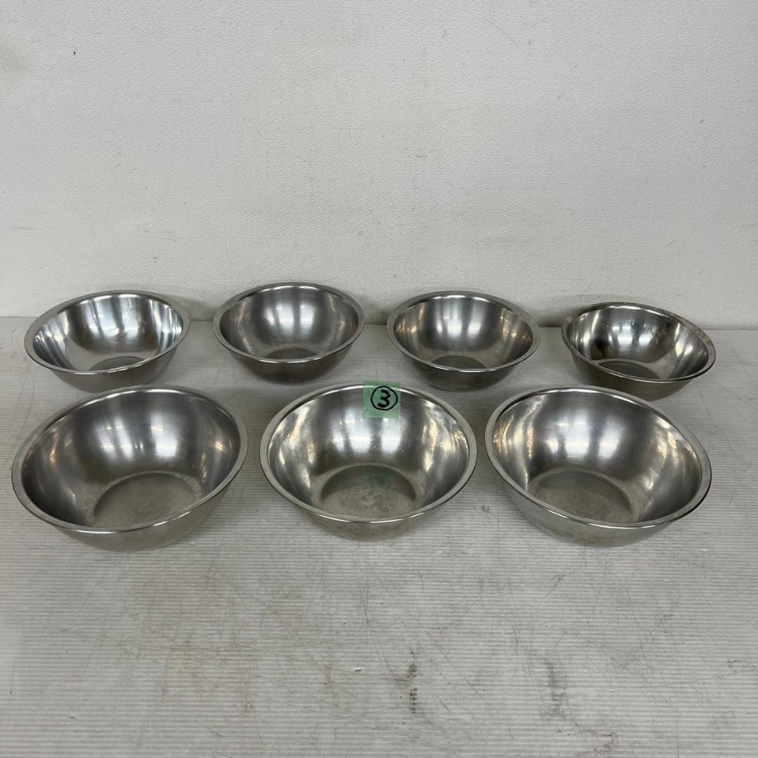 ステンレス製 ミキシングボール 18φ 21φ 7個セット ③ Y0795