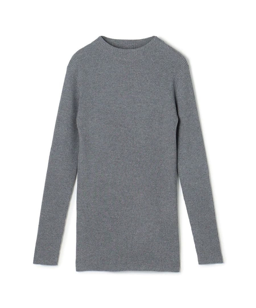 GALERIE VIE プルミエールウールリブ ビルドネックプルオーバー グレー