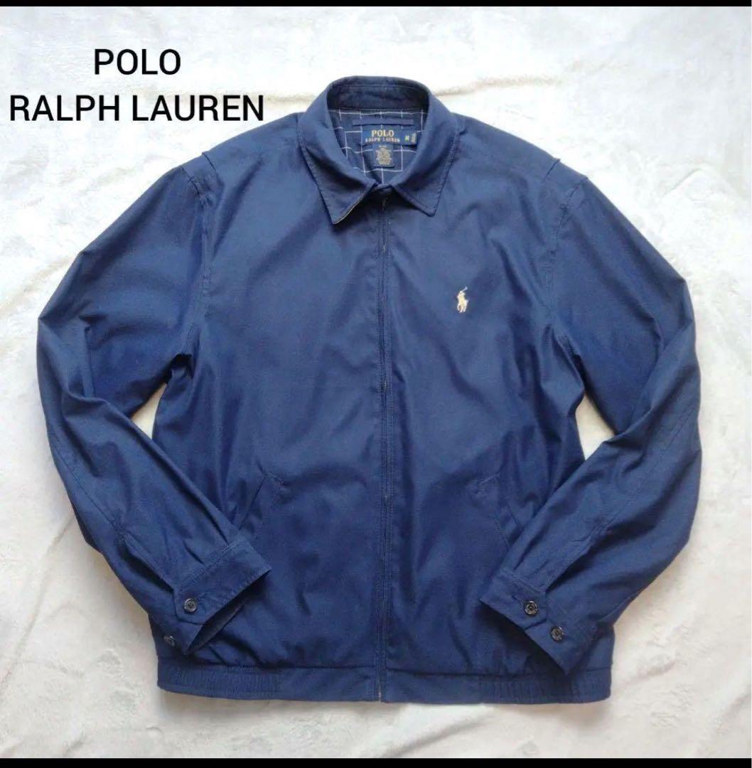 ポロ　ラルフローレン スイングトップ ネイビー 裏地チェック サイズM