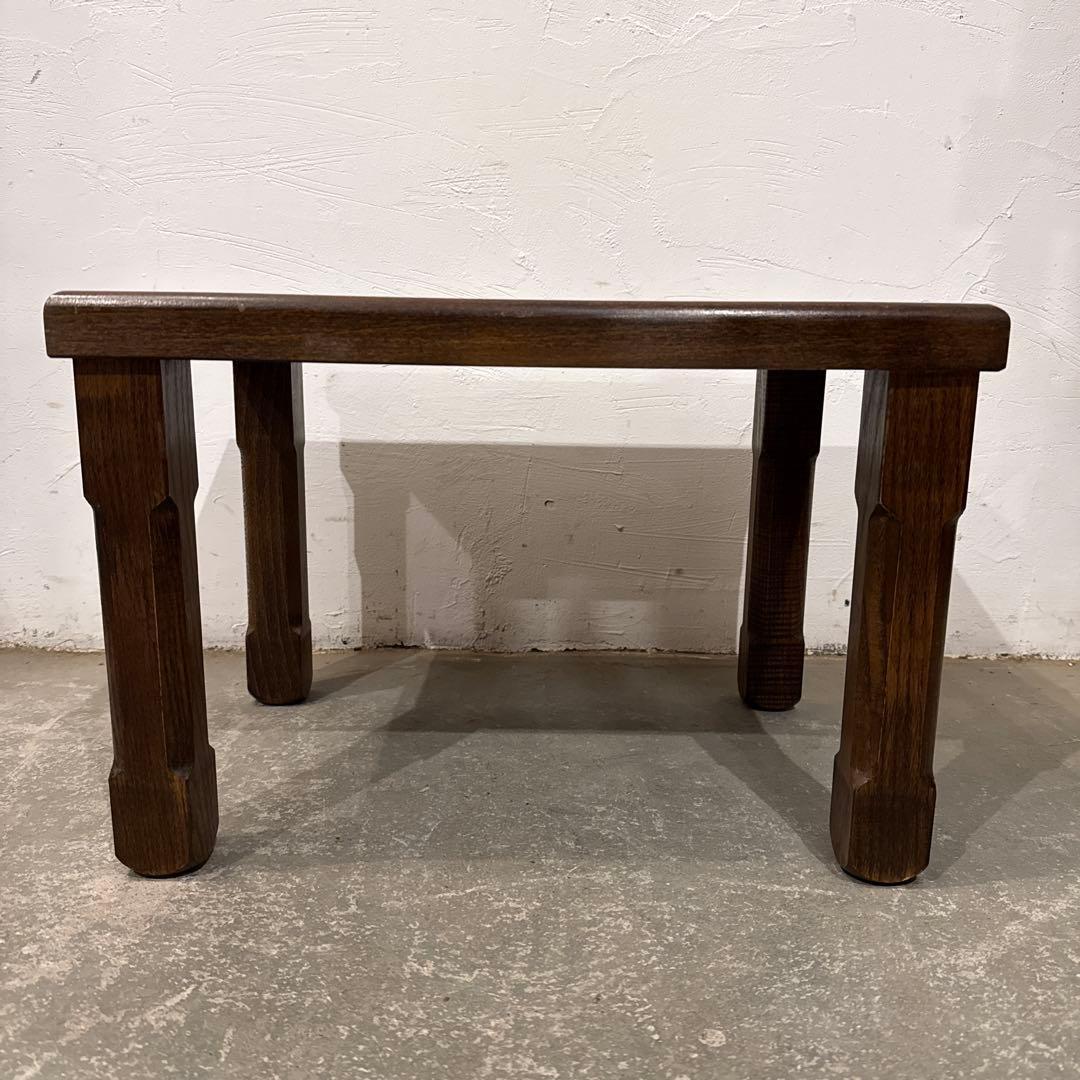 ヴィンテージ　木製サイドテーブル　　タイル天板