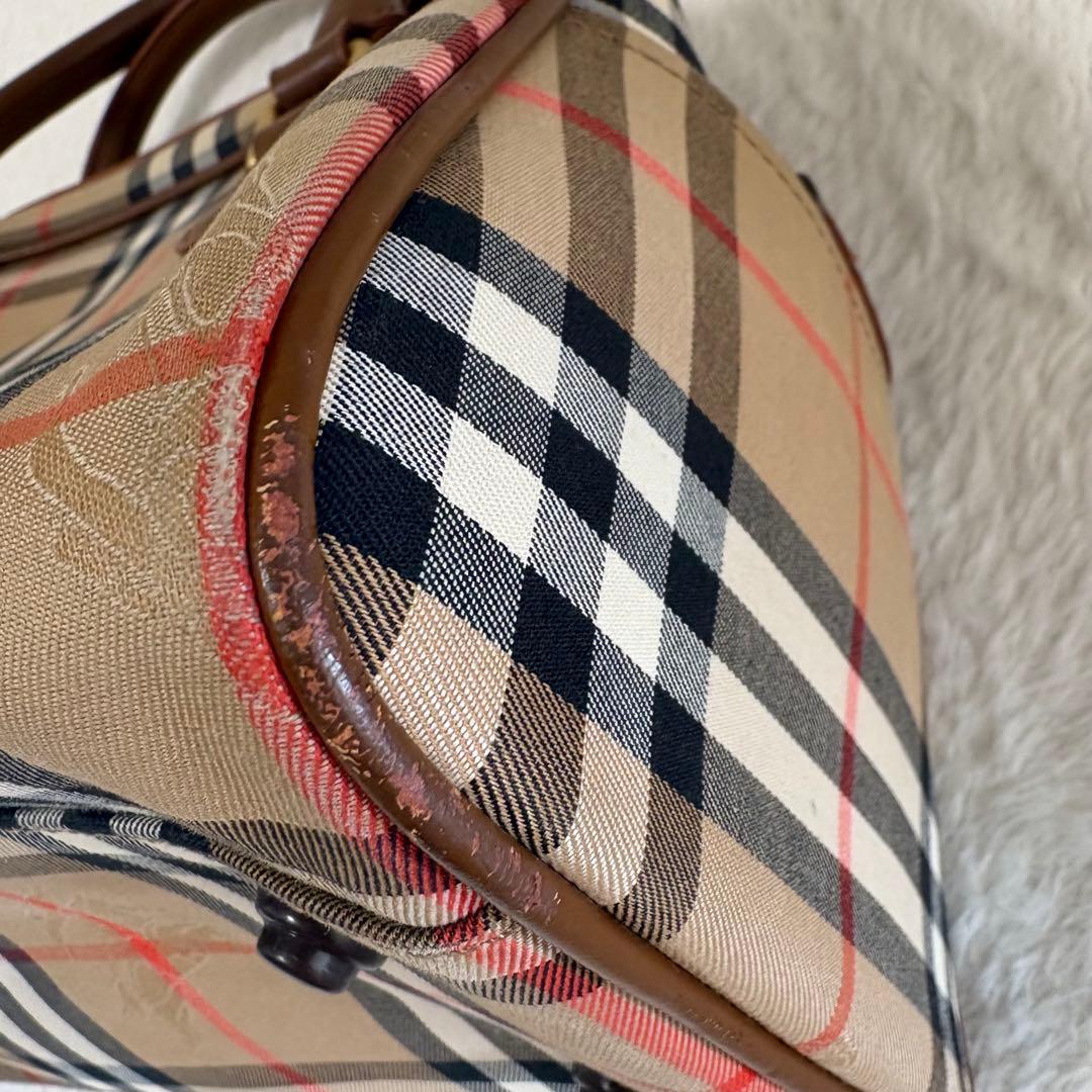 ヴィンテージバーバリー ミニボストンバッグ ノバチェック シャドーホース