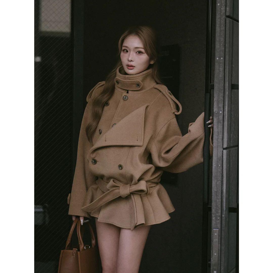 新品タグ付 ダーリッチ ドロップショルダージャケットコート フリー キャメル