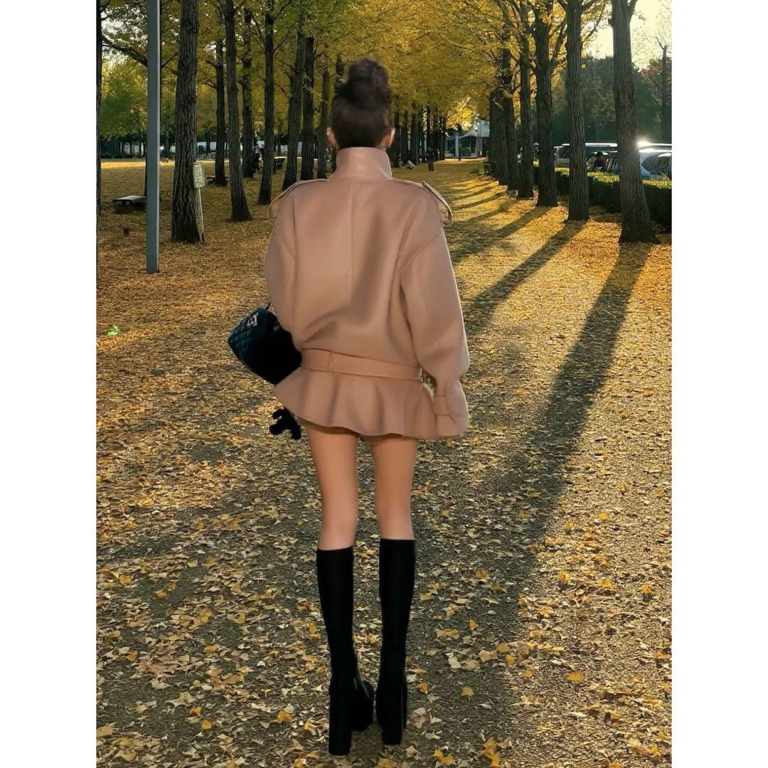 新品タグ付 ダーリッチ ドロップショルダージャケットコート フリー キャメル