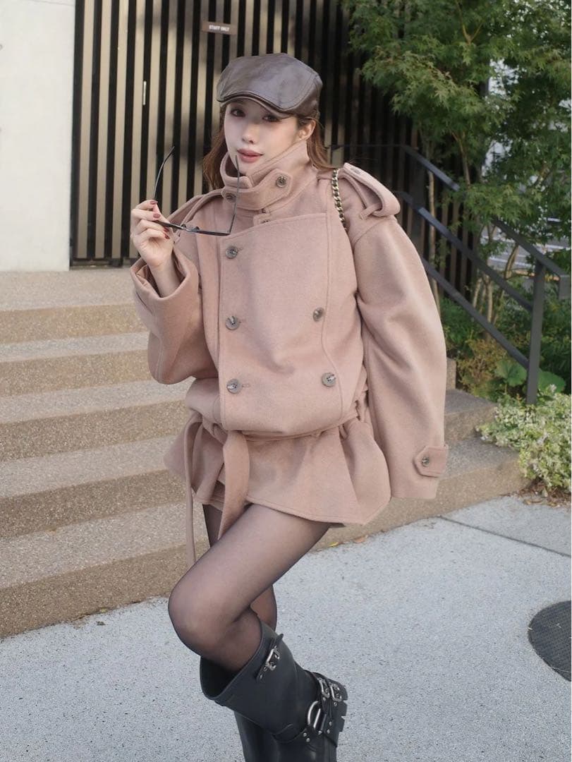 新品タグ付 ダーリッチ ドロップショルダージャケットコート フリー キャメル