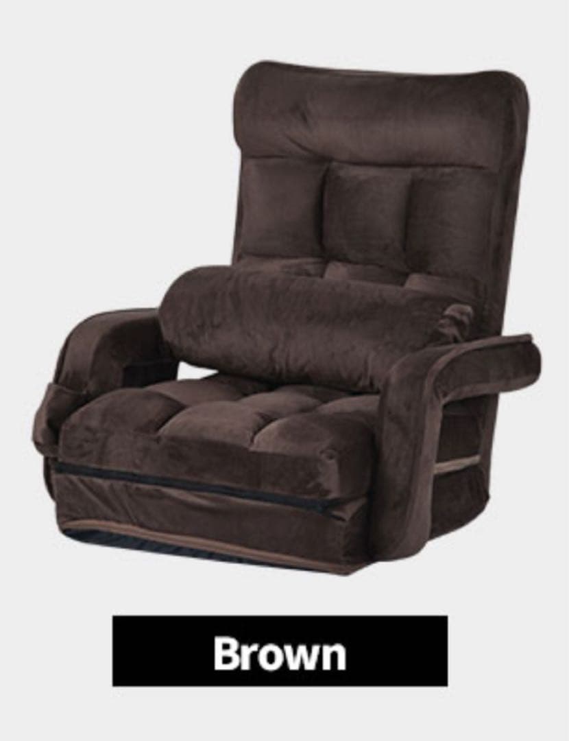 座椅子　リクライニングチェア　1人掛け　ファブリック生地　4way ブラウン