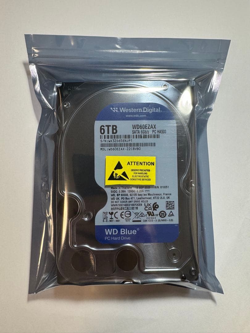 【新品】WesternDigital製 6TB HDD WD60EZAX ②