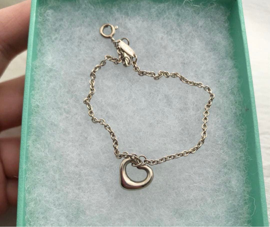 ティファニー ブレスレット　オープンハート　シルバー　Tiffany