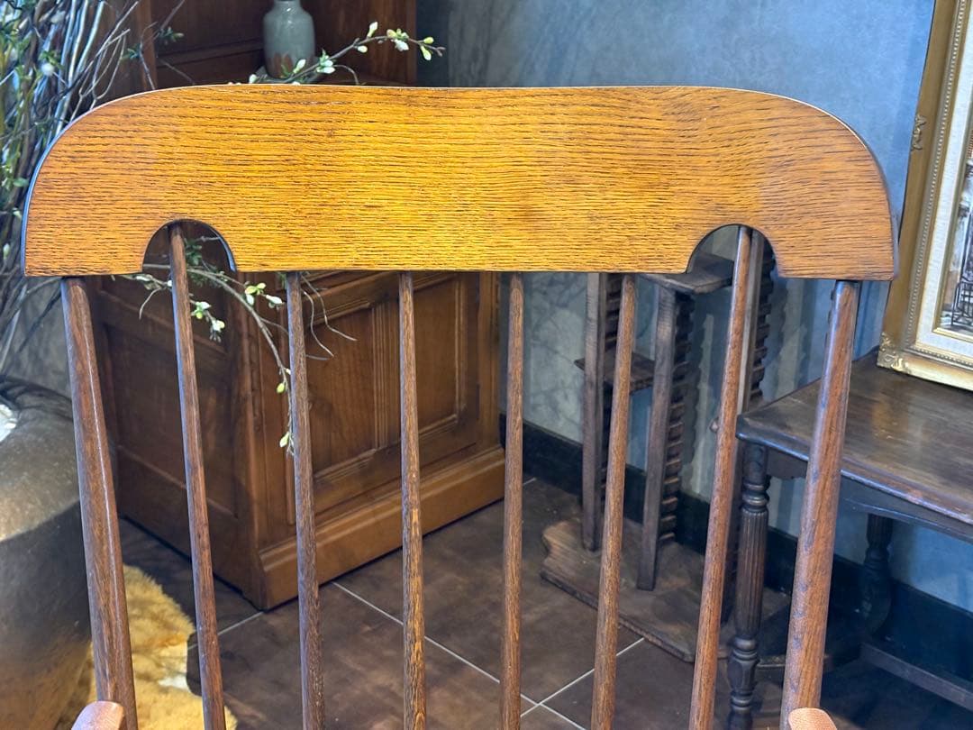 ②飛騨産業 キツツキマーク ロッキングチェア ダイニングチェア ビンテージ nG