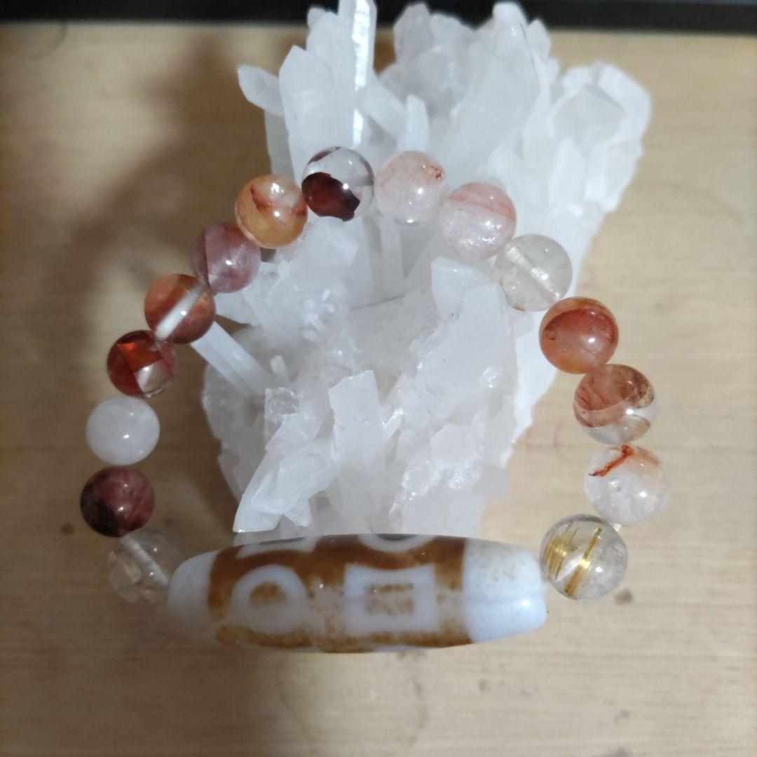 日月星天珠とライモナイトクォーツとルチルクォーツ