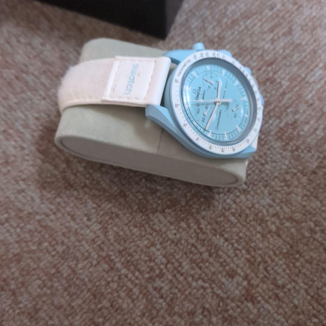 Miさん専用OMEGA SWATCHスピードマスター 水色 ラバーベルト