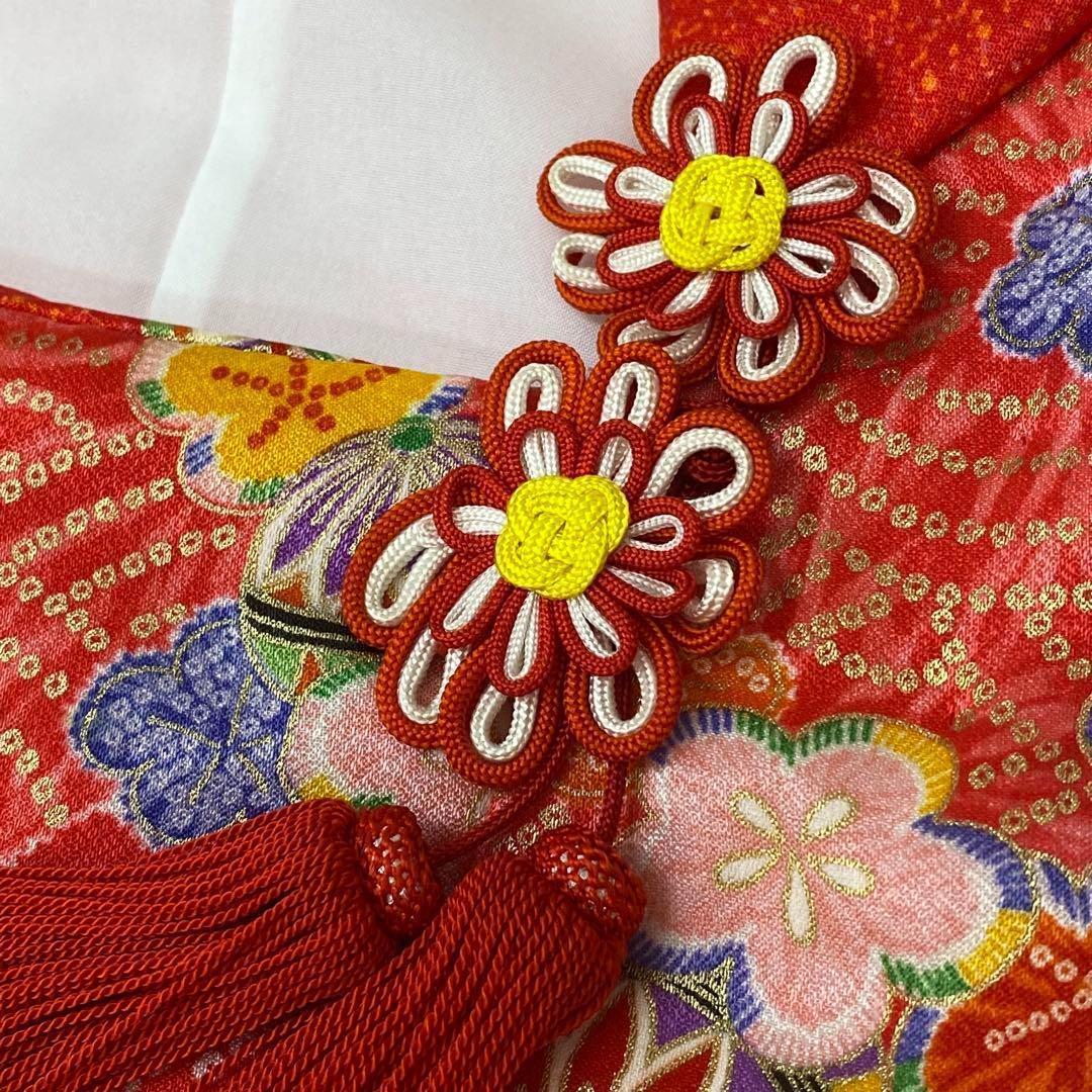 【着物と帯 時流】195ys◆3才女の子着物&被布コート+長襦袢バッグセット美品