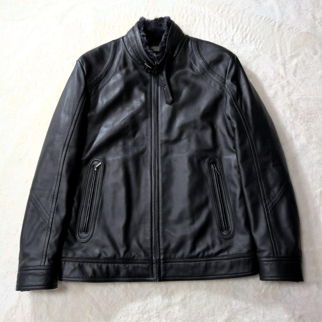 【美品】WIND ARMOR イタリアンレザー シングルライダースジャケット M