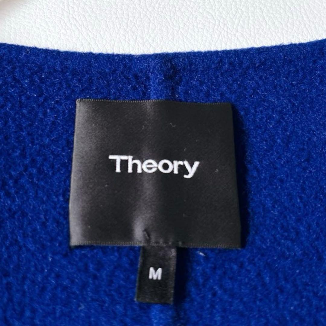 【カシミヤ混】美品♡セオリー Rounded Coat ノーカラーコート M 紺