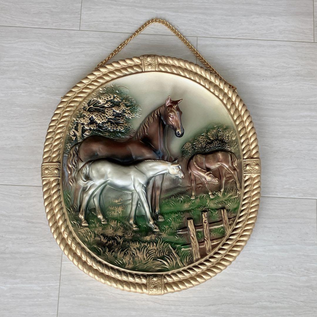 馬の立体壁掛けアート 装飾額　装飾品　ヴィンテージ