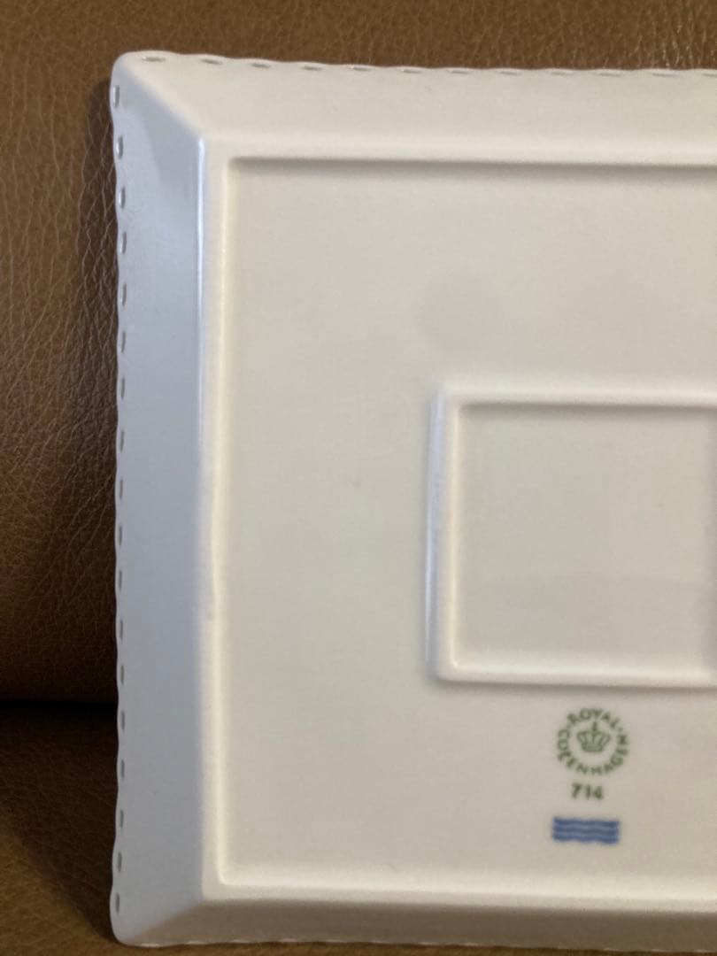 未使用 ロイヤルコペンハーゲン ホワイトフルーテッド フルレース スクエア S