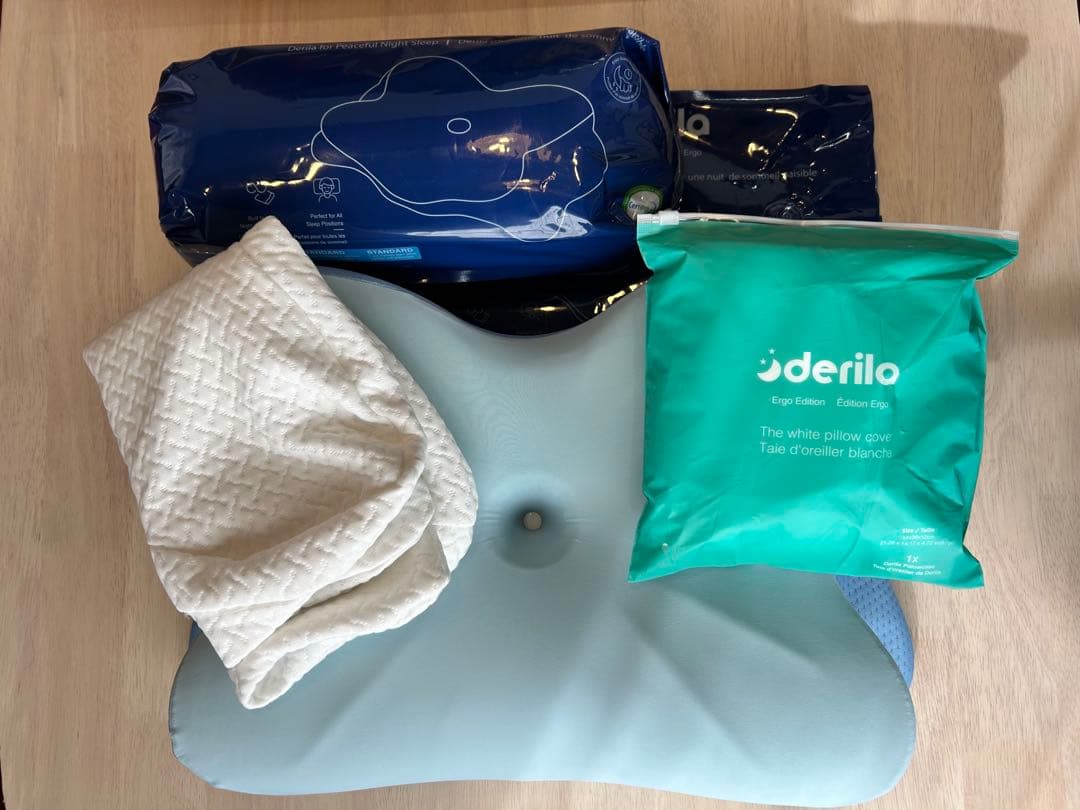 【未開封1＋美品1】Derila デリラ 枕 カバー付 2セット ドイツ製