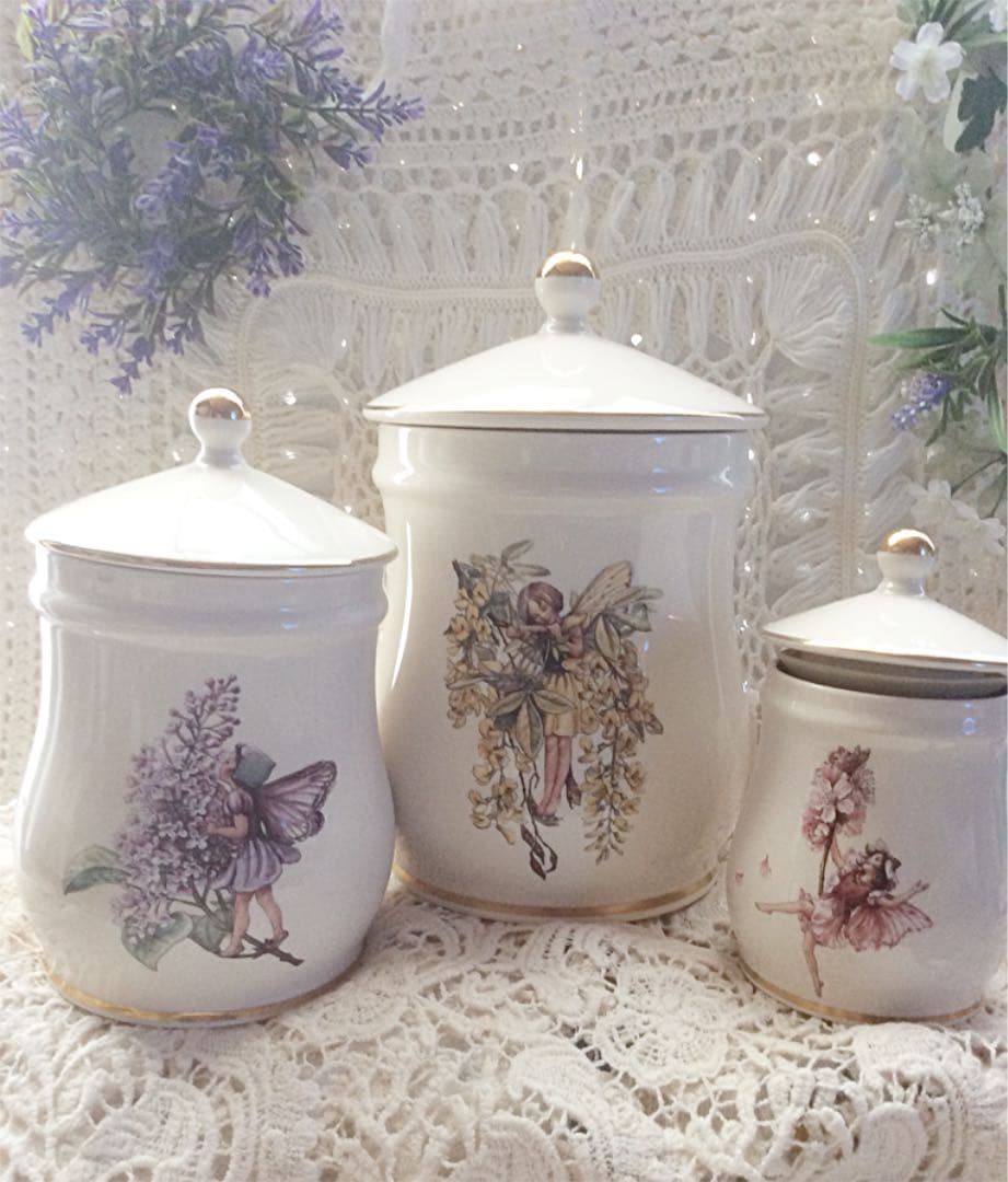 6点セット　シシリー・メアリー・バーカー花の妖精シリーズ　ストレージジャー