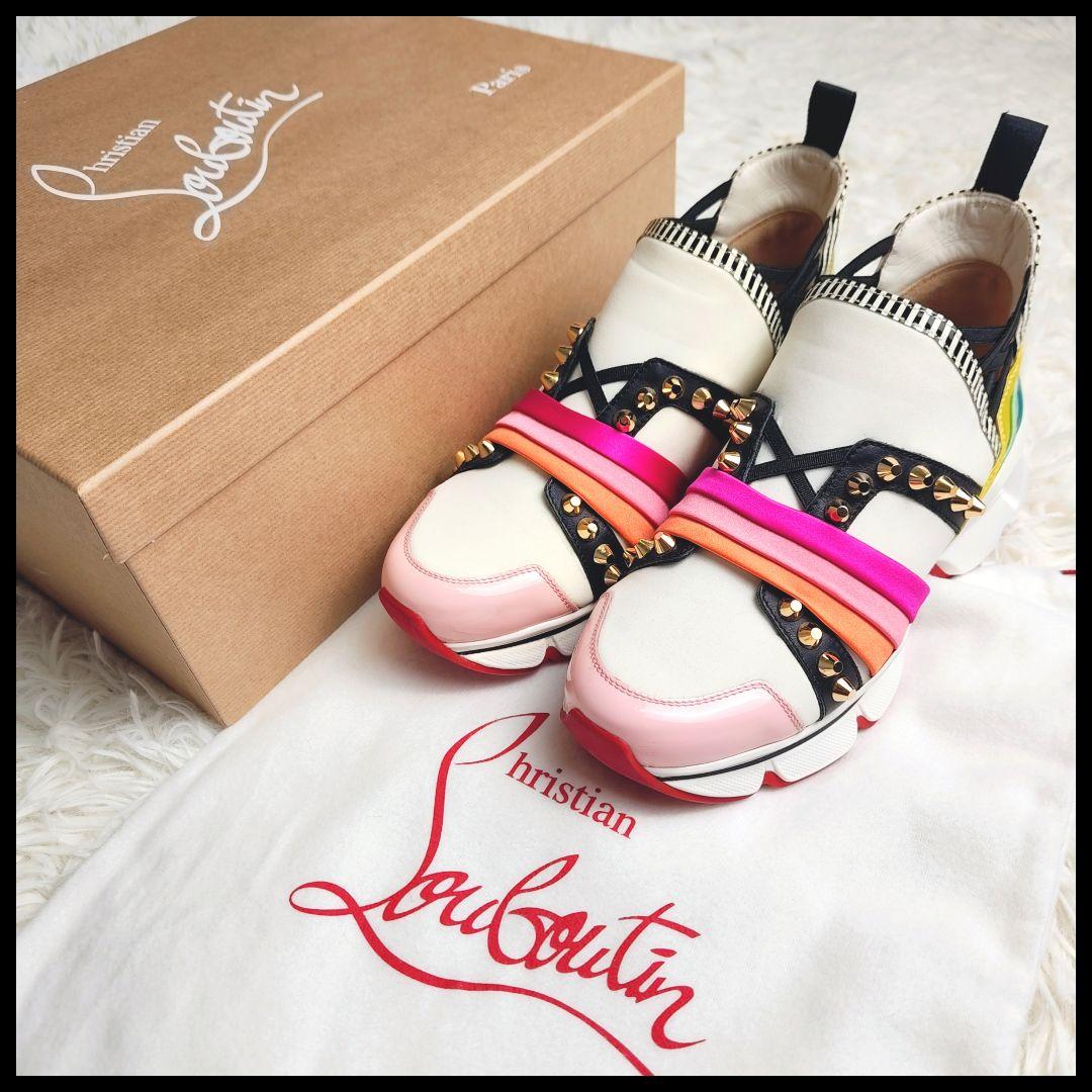 クリスチャンルブタン 123 RUN FLAT 厚底 ロックスタッズ スニーカー