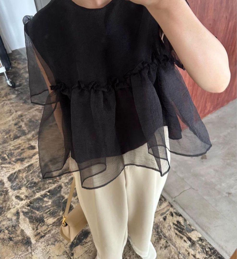 eim online Iam アイアム　ボリュームチュールブラウス　ブラック