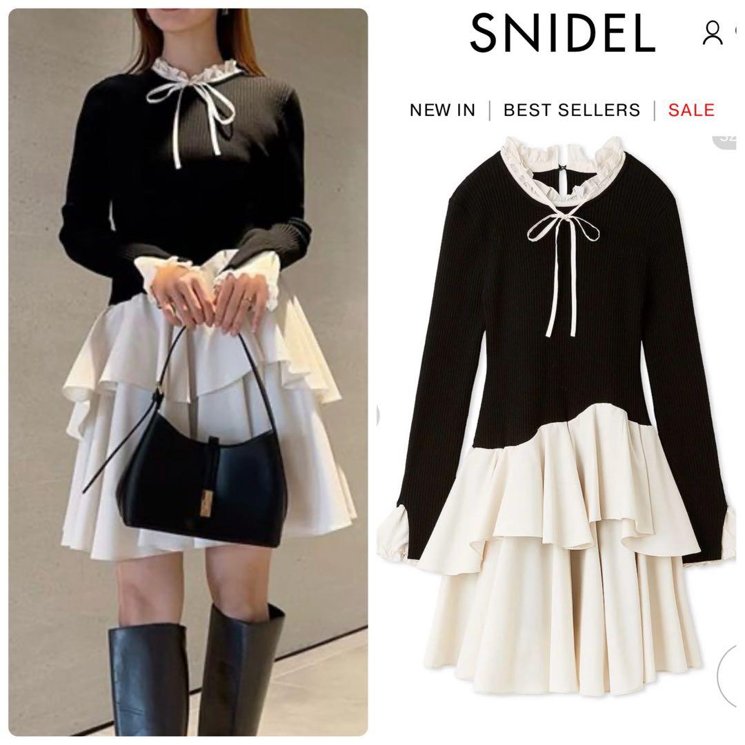 新作新品♥️SNIDEL Sustainableドッキングミニニットワンピース