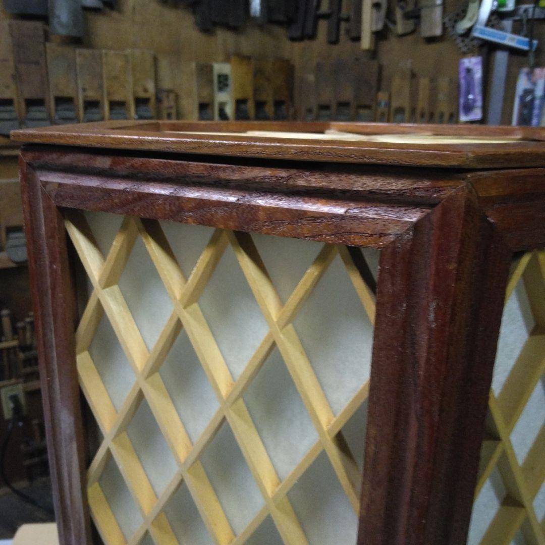 六角形の木製ランプシェード(行灯）手作り