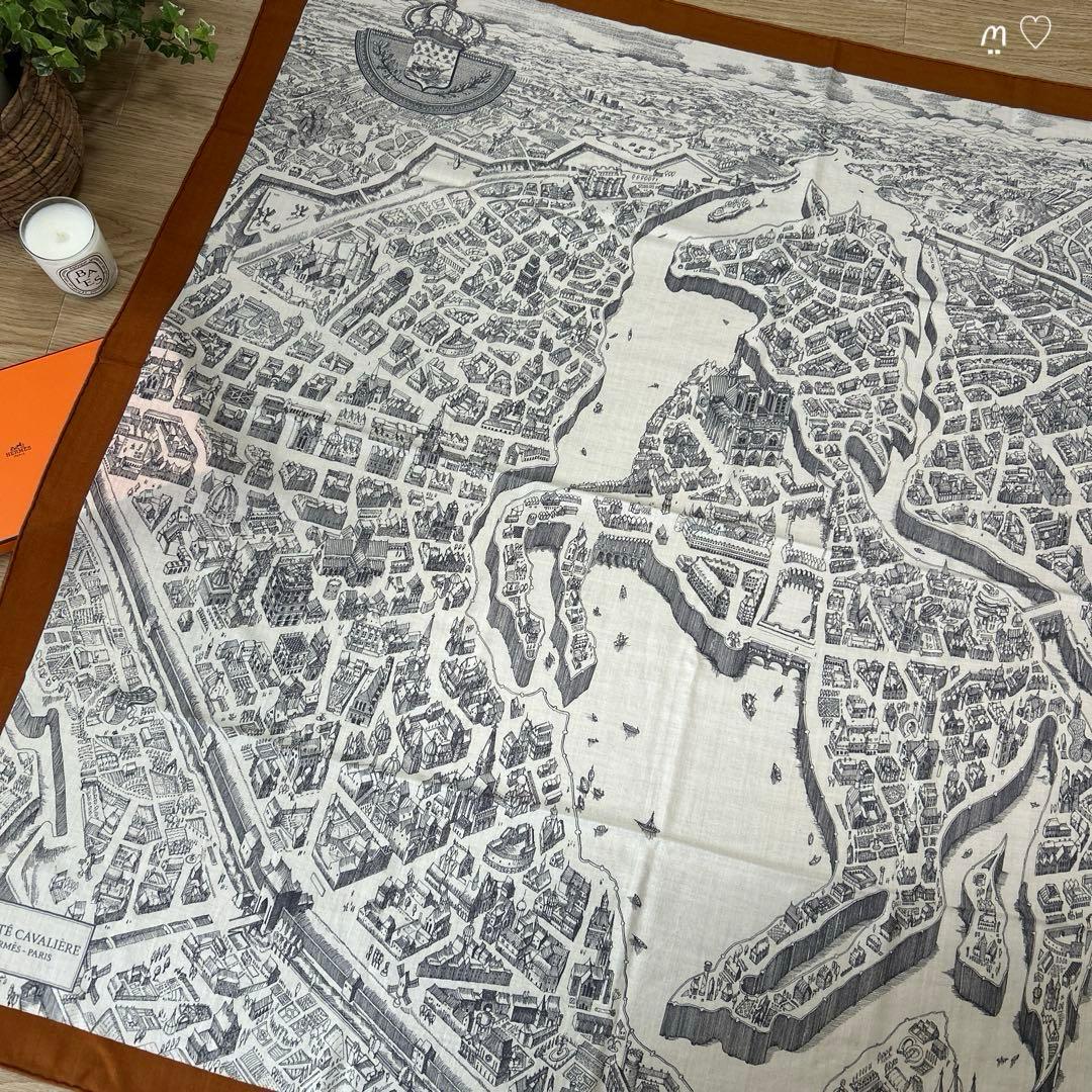 HERMESエルメス　カレ140　ジェアン　シテカヴァリエール　カシシル　馬の町