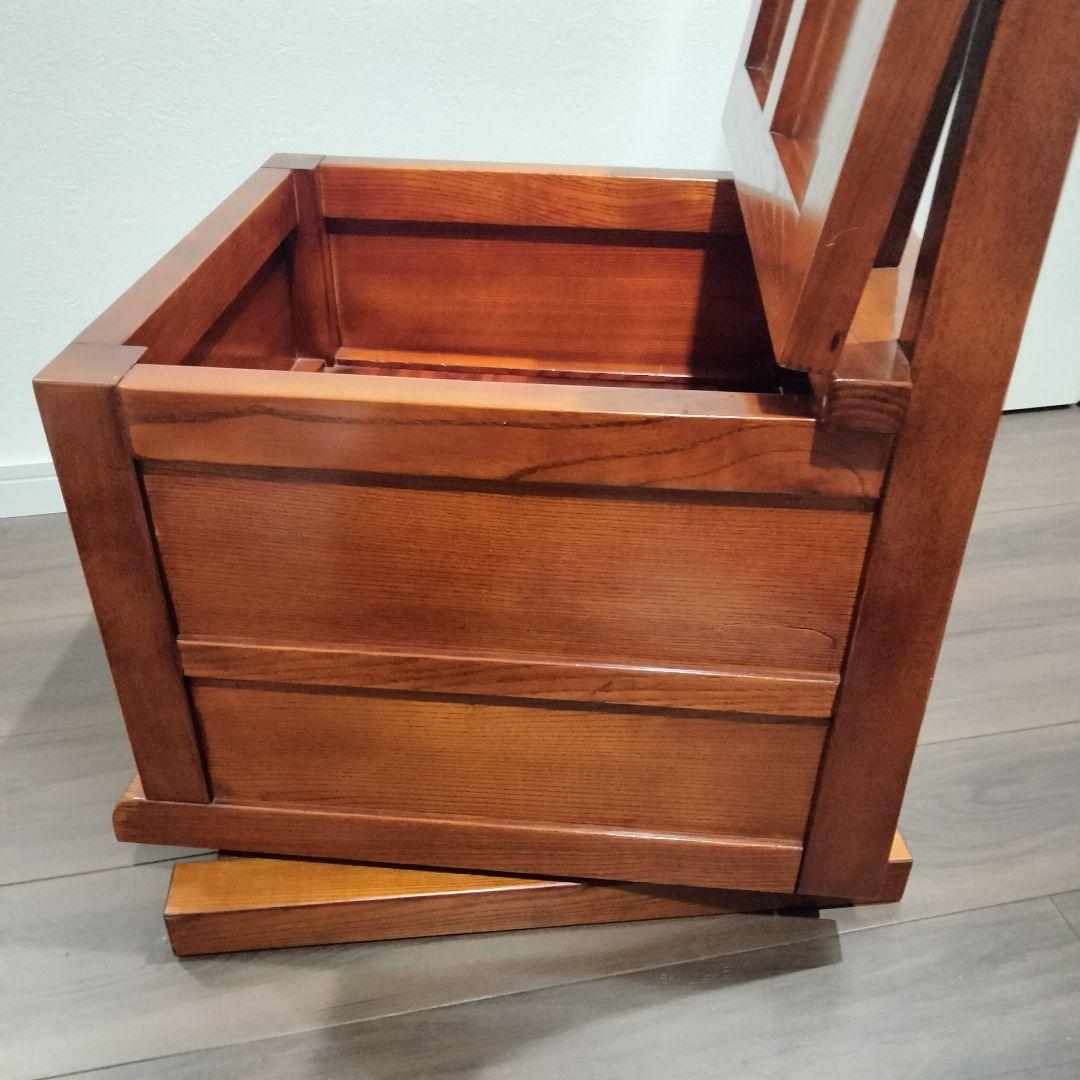 収納式回転椅子/スツール/和家具/アンティーク/唐木家具