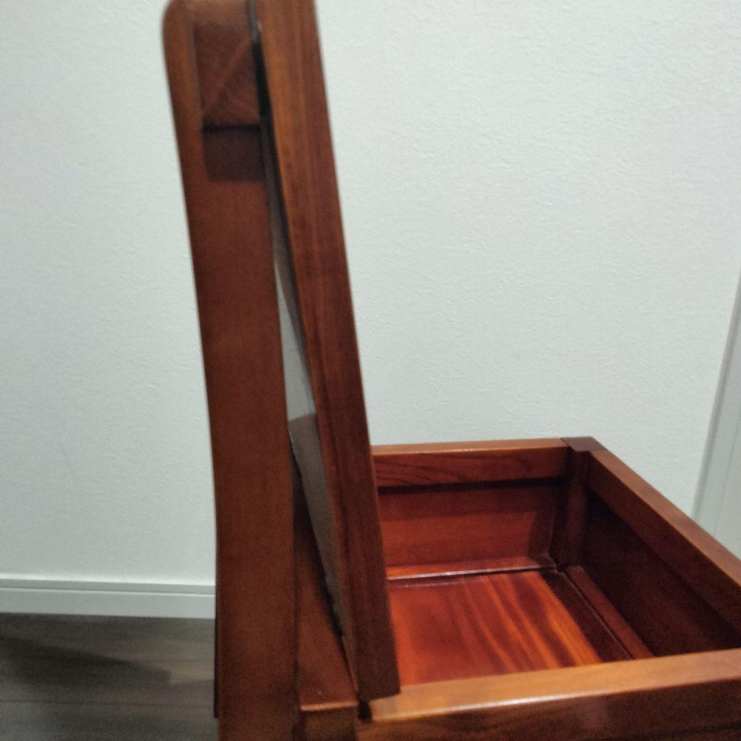 収納式回転椅子/スツール/和家具/アンティーク/唐木家具