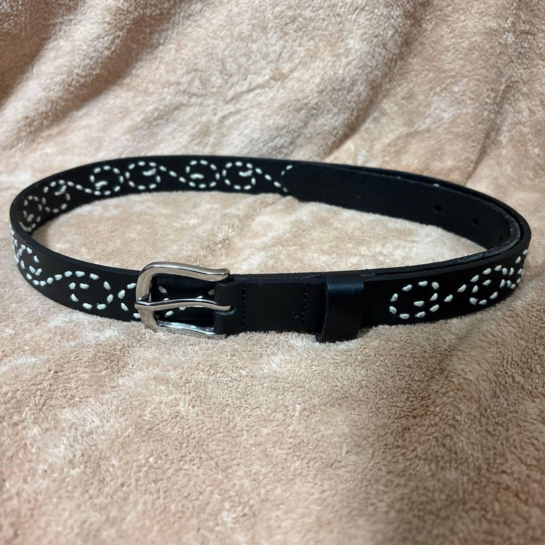 Stussy 黒 白点模様 ベルト S/M