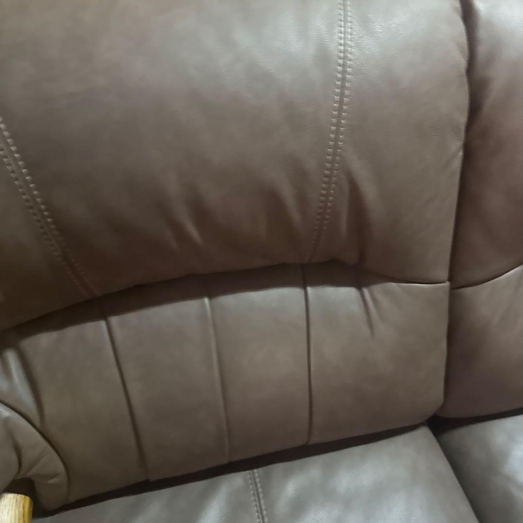 イーストウッド　ブラウン レザー3人掛けソファ