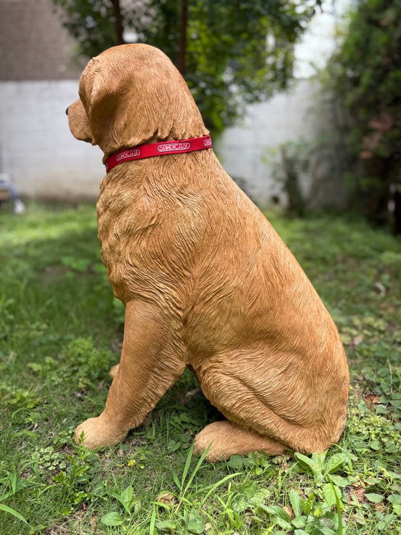 ゴールデンレトリバー 置物 ベージュ