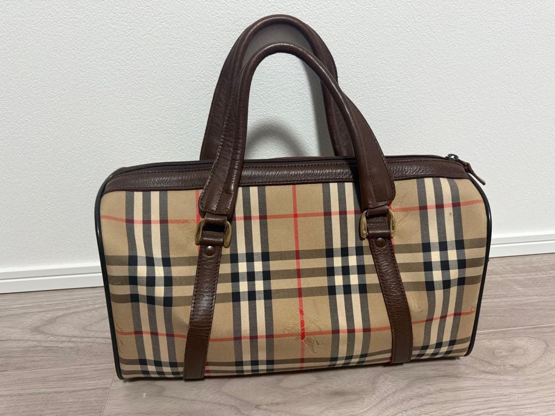 Burberry チェック柄 ボストンバッグ