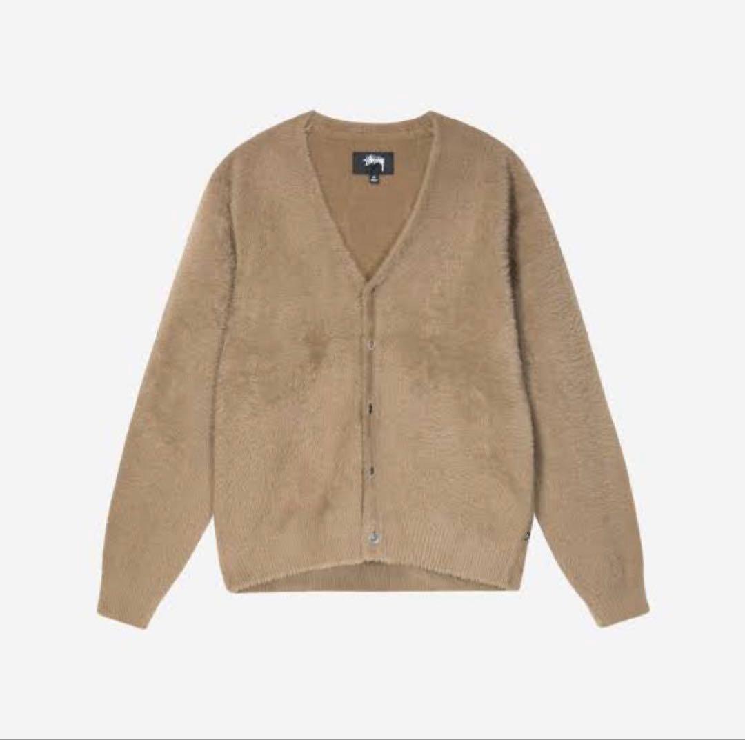 【極美品】stussy shaggy cardigan beige M