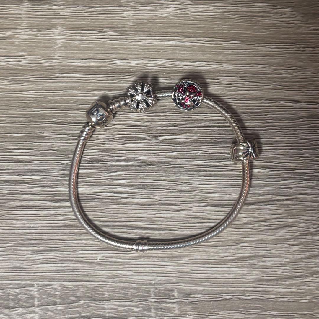 PANDORA ブレスレット シルバー925 チャーム付き 19cm