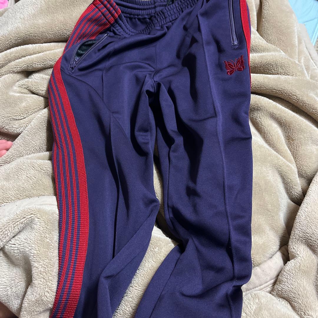 Needles ネイビー/レッド ストライプパンツ M