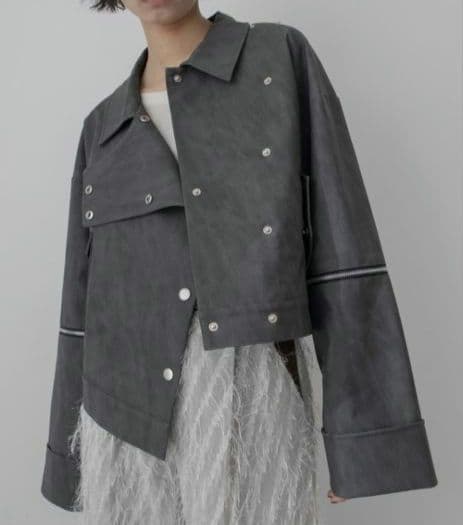 【新品】VACANCY　アシンメトリーヴィガンレザー2wayライダースジャケット